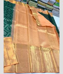 pink and silver colour kanchi pattu sarees with All over design