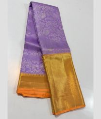 silver colour kanchi pattu sarees with All over design
