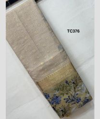 Bisque and Fern Green kora sarees with All over Buttas design
