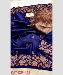 navy blue colour kora sarees with All over Buttas design