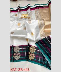 gray colour kora sarees with All over Buttas design