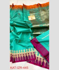 blue colour kora sarees with All over Buttas design