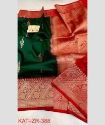 green colour kora sarees with All over Buttas design
