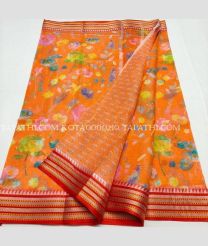 Orange and Red kota sarees with All over Printed design - KOTA0000210