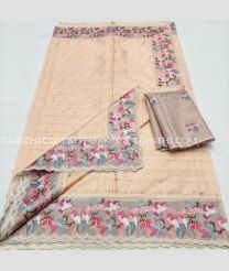 LitePeach and Brown kota sarees with All over Embroidery work design - KOTA0000212