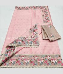 Baby Pink and Brown kota sarees with All over Embroidery work design - KOTA0000214