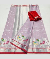 Lavender and Red kota sarees with All over Embroidery work design - KOTA0000218
