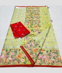 grey and pink colour kota sarees with All over Embroidery work design - KOTA0000222