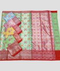 silver and green  colour kota sarees with All over Printed design - KOTA0000230
