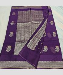 Plum Purple and Silver kota sarees with All over Printed design