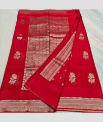 Red kota sarees with All over Embroidery work design