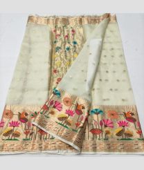 Cream and Golden kota sarees with All over Buttas design