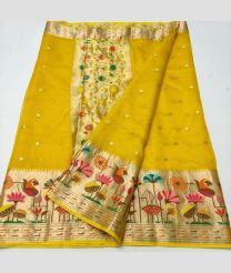 Yellow and Golden kota sarees with All over Buttas design