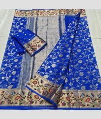 Blue and Golden kota sarees with All over Embroidery work design