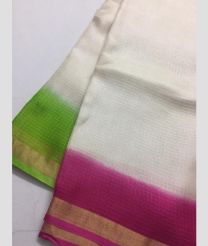 White and Magenta kota sarees with All over Checks design
