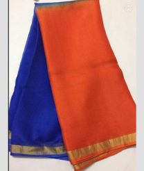 Royal Blue and Orange kota sarees with All over Checks design