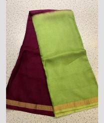 Maroon and Pista kota sarees with All over Checks design