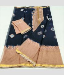 Black and Cream kota sarees with All over Printed design