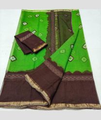 Green and Brown kota sarees with All over Printed design