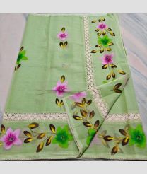 Pista kota sarees with All over Hand Brush Printed design