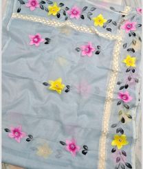 Grey kota sarees with All over Hand Brush Printed design
