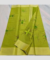 Lite Parrot Green and Acid Green kota sarees with All over Hand Brush Printed design
