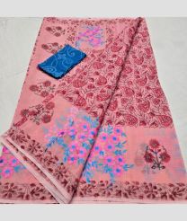 Rose Pink and Blue kota sarees with All over Embroidery work design