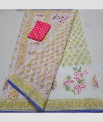 Cream and Line Yellow kota sarees with All over Embroidery work design