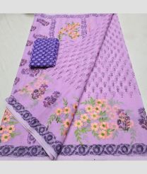 Baby Pink and Purple Blue kota sarees with All over Embroidery work design