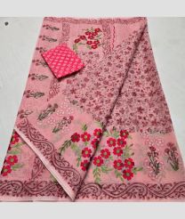 Peach and Pink kota sarees with All over Embroidery work design