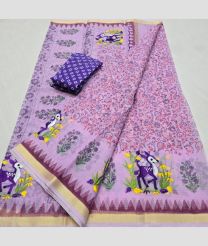 Lavender and Purple Blue kota sarees with All over Embroidery work design