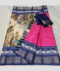 Cream and Pink kota sarees with All over Buttas design