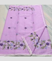 Lavender kota sarees with All over Embroidery work design