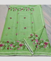 Pista kota sarees with All over Embroidery work design