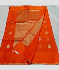 Orange kota sarees with All over Buttas design