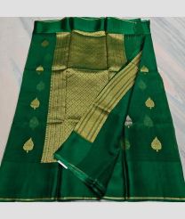 Dark Green kota sarees with All over Buttas design