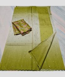 Leafy Green kota sarees with All over Mirror Work design