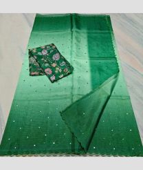 Green kota sarees with All over Mirror Work design
