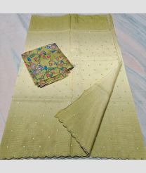 Lite Acid Green kota sarees with All over Mirror Work design
