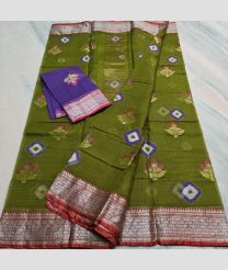 Olive and Maroon kota sarees with All over Buttas design