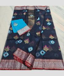 Navy Blue and Sky Blue kota sarees with All over Buttas design
