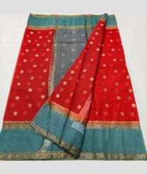 Red and Turquoise kota sarees with All over Buttas design
