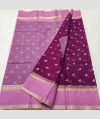 Dust Pink and Plum Velet kota sarees with All over Buttas design
