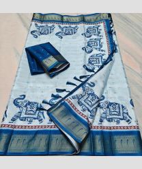 Sky Blue and Blue kota sarees with All over Printed design