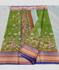 Parrot Green and Blue kota sarees with All over Printed design
