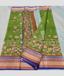 Parrot Green and Blue kota sarees with All over Digital Printed design