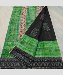 Green and Black kota sarees with All over Printed design