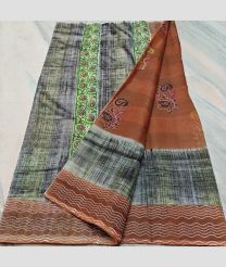 Grey and Chestnut kota sarees with All over Printed design