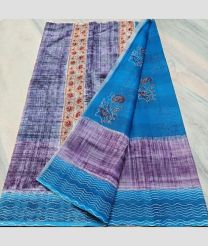 Purple and Blue kota sarees with All over Printed design
