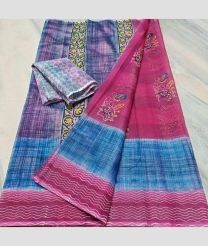 Pink and Blue kota sarees with All over Printed design